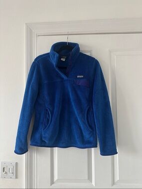 Patagonia Royal Blue Quarter-Zip Fleece Pullover size M